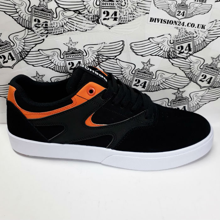 black and orange dc shoes