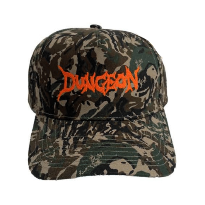 DUNGEON - Scrawl Logo - Cap - Forest Camo/Orange
