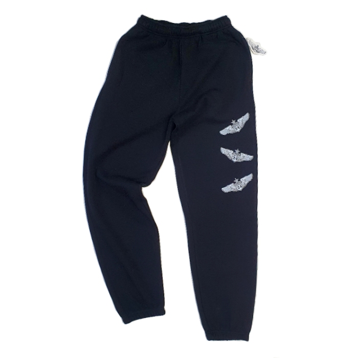 Division 24 - Wings Logo - Premium Elastic Cuff - Jog Pants - Black