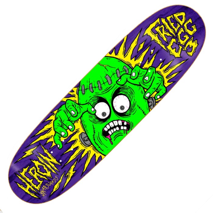 Heroin Skateboards - Fried Egg 3 - Skateboard Deck 8.90