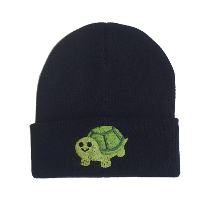 Missing Bolts - Turtle Head - Cuff Beanie Hat - Black