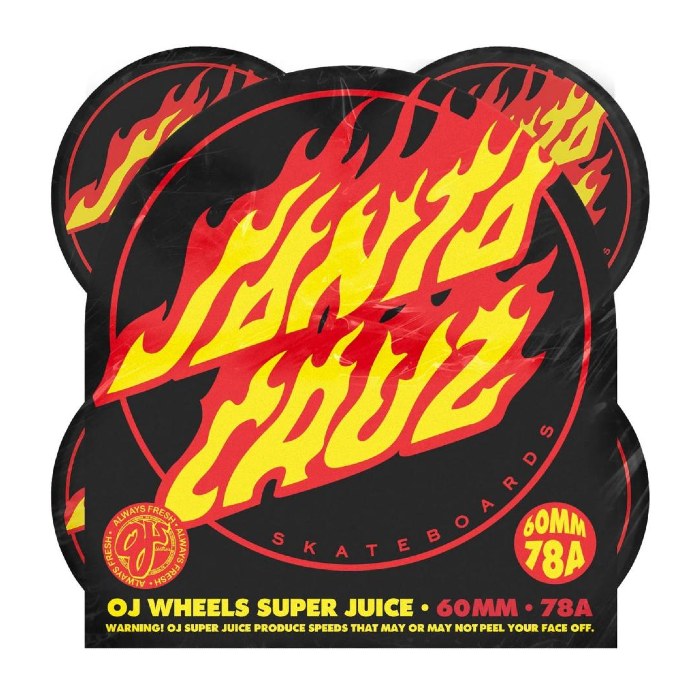 OJ Wheels - Flame Dot Super Juice - Skateboard Wheels 60mm / 78a - Black