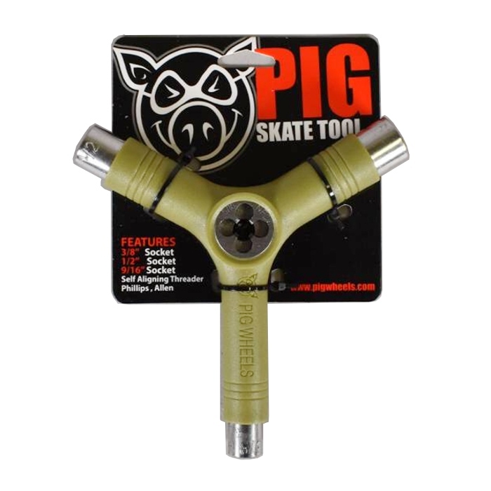 Pig Wheels - Skate Multi Tool with Re-threader - Olive