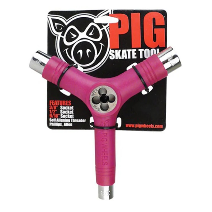 Pig Wheels - Skate Multi Tool with Re-threader - Pink