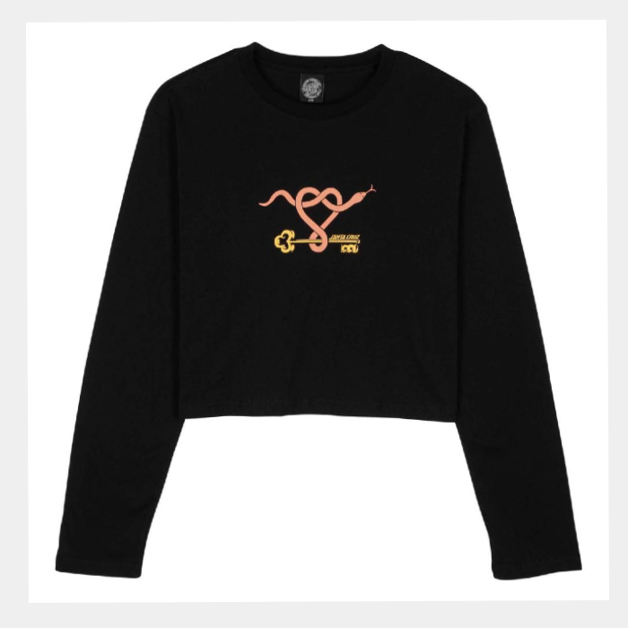Santa Cruz - Asp Serpent - Womens - Long Sleeve Crop T-Shirt - Black
