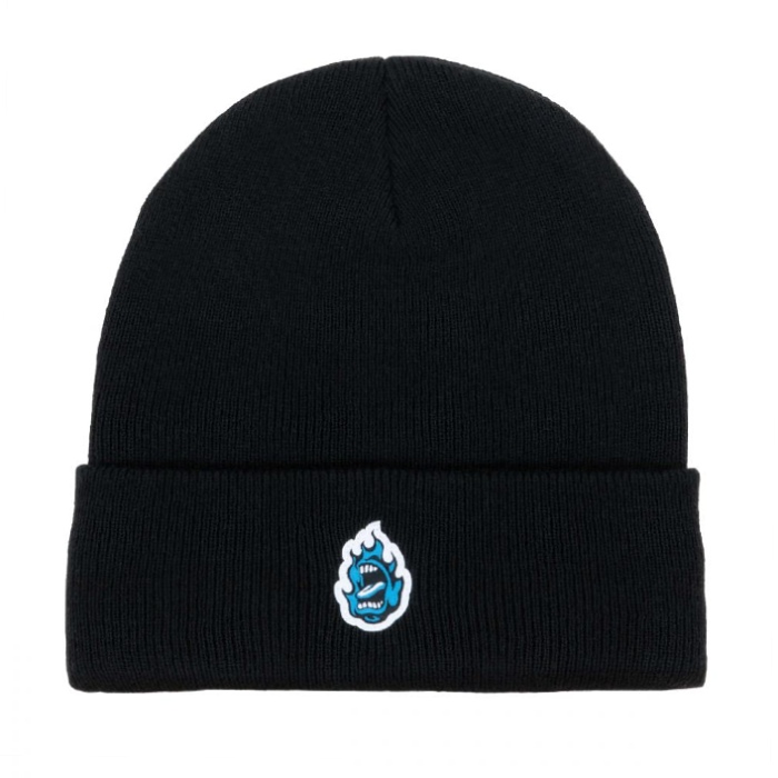 Santa Cruz Skateboards - Screaming Mini Flame - Cuff Beanie Hat - Black