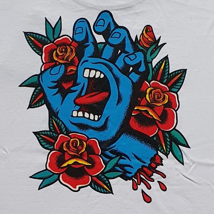 Santa-Cruz-Skateboards-Screaming-Flash-Centre-T-Shirt-White-Rear