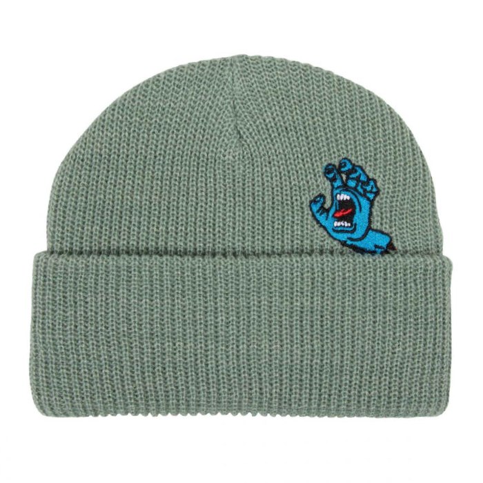 Santa Cruz Skateboards - Screaming Mini Hand - Cuff Beanie Hat - Moon Rock