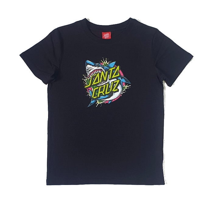 Santa-Cruz-Skateboards-Shark-Dot-Youth-T-Shirt-Black
