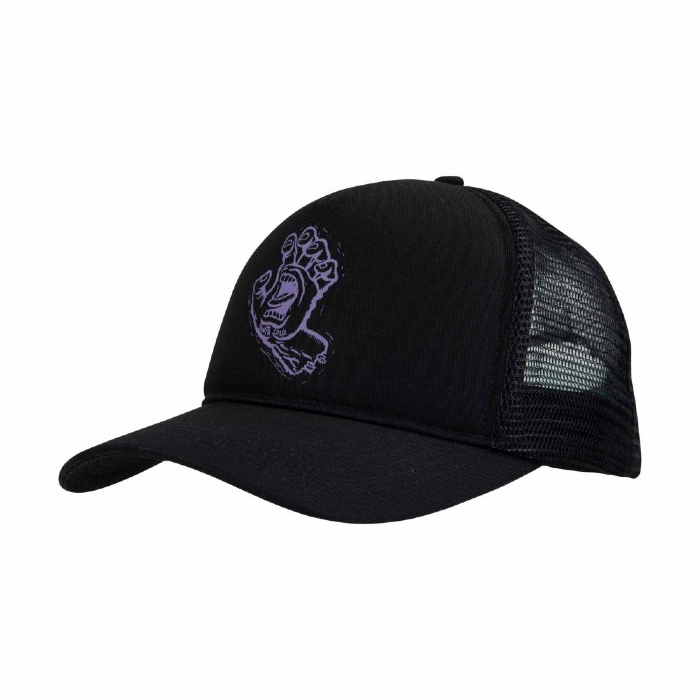 Santa Cruz Skateboards - Stamped Screaming Hand - Mesh Trucker Cap - Black