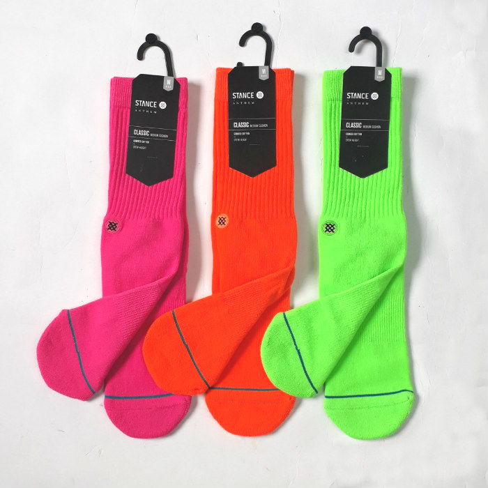 Stance Icon Anthem Socks Florescent Green Medium