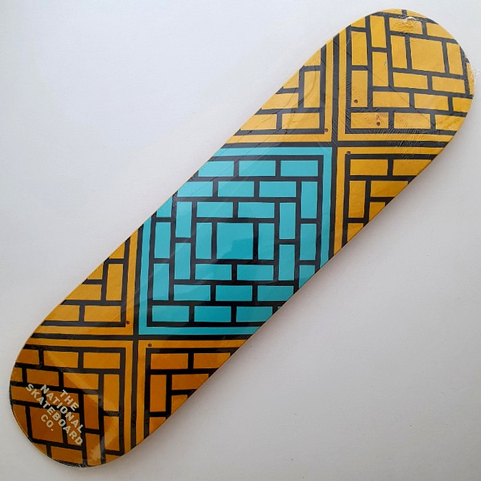 The National Skateboard Co Classic Teal Skateboard Deck 8.25