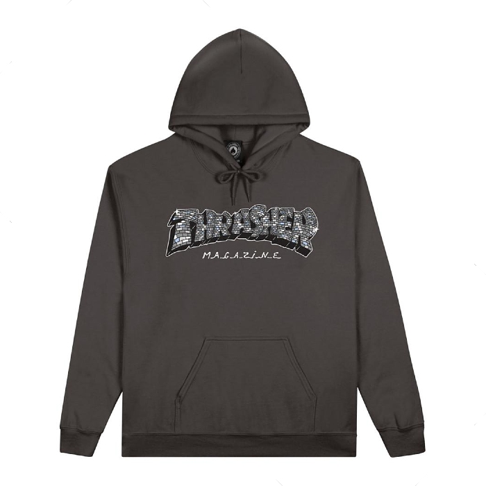 Thrasher Magazine - Disco by Spanky - Pullover Hooded Sweatshirt - Charcoal