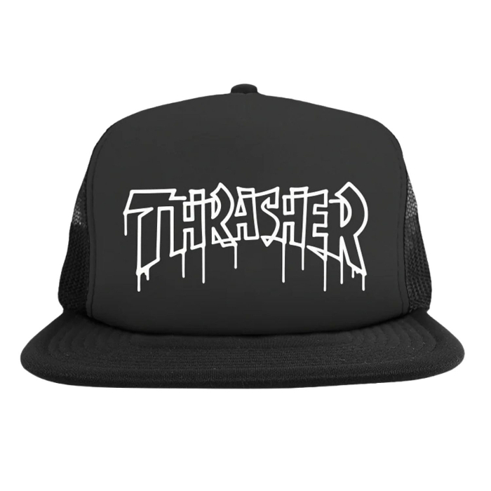 Thrasher Magazine - One-Liner - Mesh Trucker Cap - Black