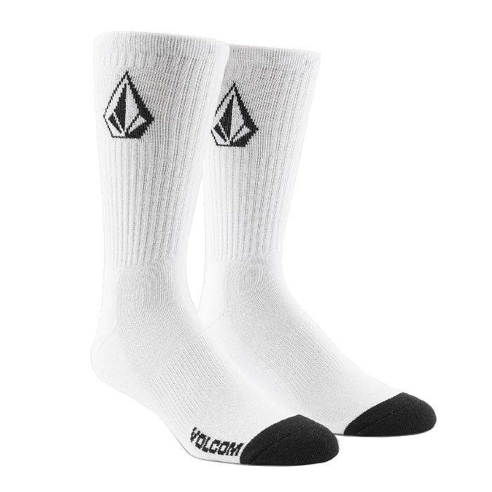 Volcom - Full Stone - Crew Socks - White - 3 Pack