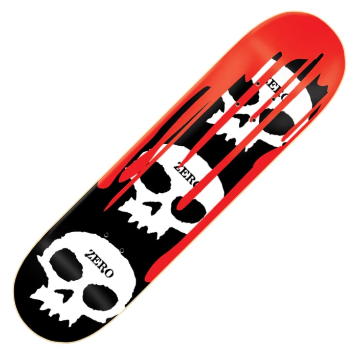 ZERO Skateboards - 3 Skull Blood - Skateboard Deck 8.25 - Black