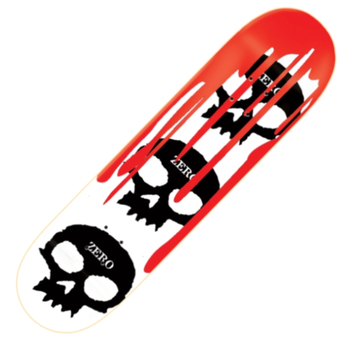 ZERO Skateboards - 3 Skull Blood - Skateboard Deck 8.25 - White